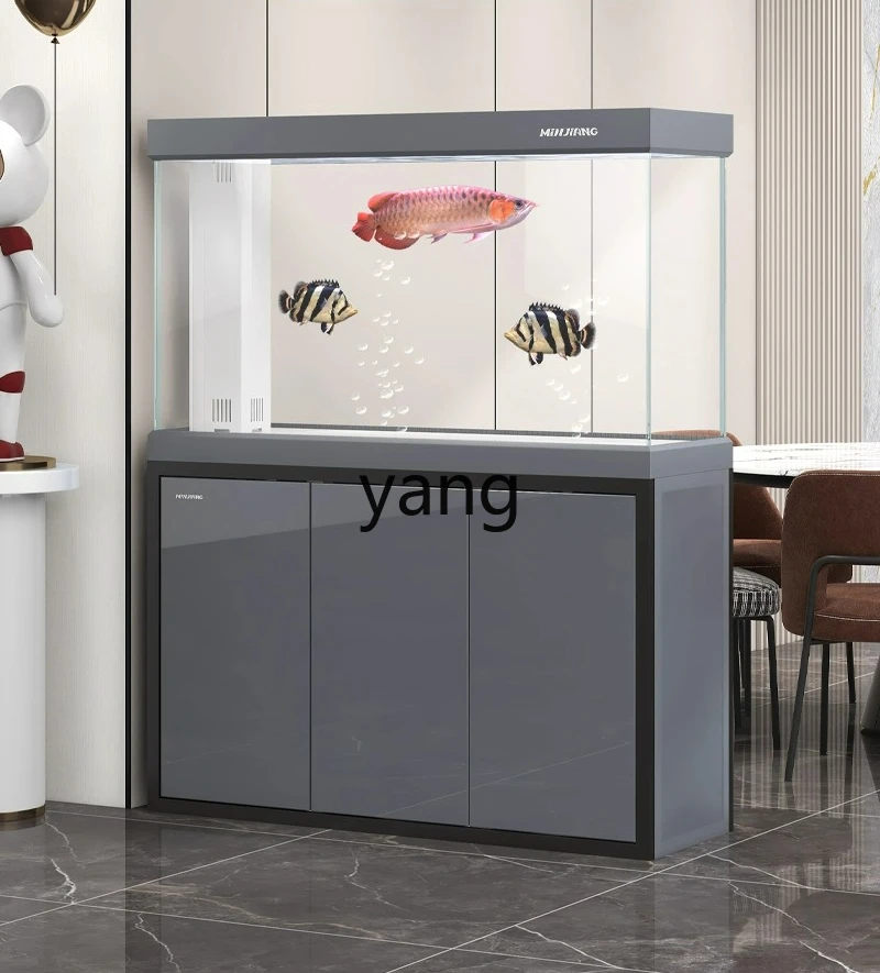 Lmm living room household medium and large aquarium water-free bottom filter simple modern ultra-white fish tank