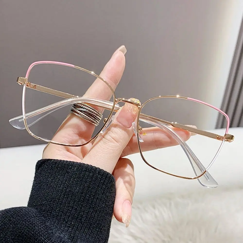 Cat Eye Anti-Blue Light Glasses Men Women Designers Metal Square Computer Eyeglasses Ultralight Optical Spectacle Eyewear