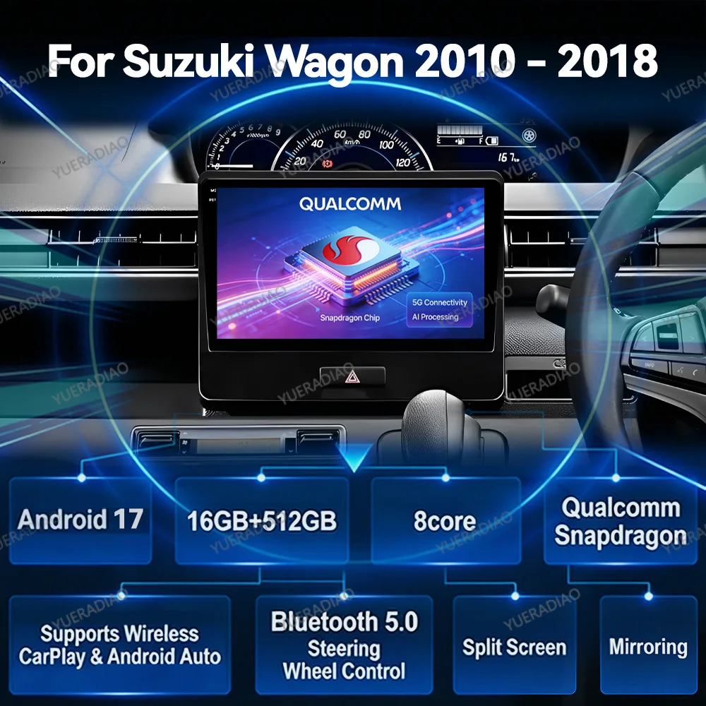 Android 17 Car Radio For SUZUKI WAGON R 2010 - 2018 Head Unit GPS NAVI 4G WIFI Qualcomm Multimedia Video Player 2DIN QLED BT