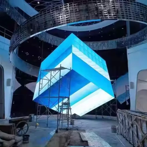 New design 4-sided P2.5 P3 P4 full-color high definition flexible out-of-home advertising Led video wall small cube Led display