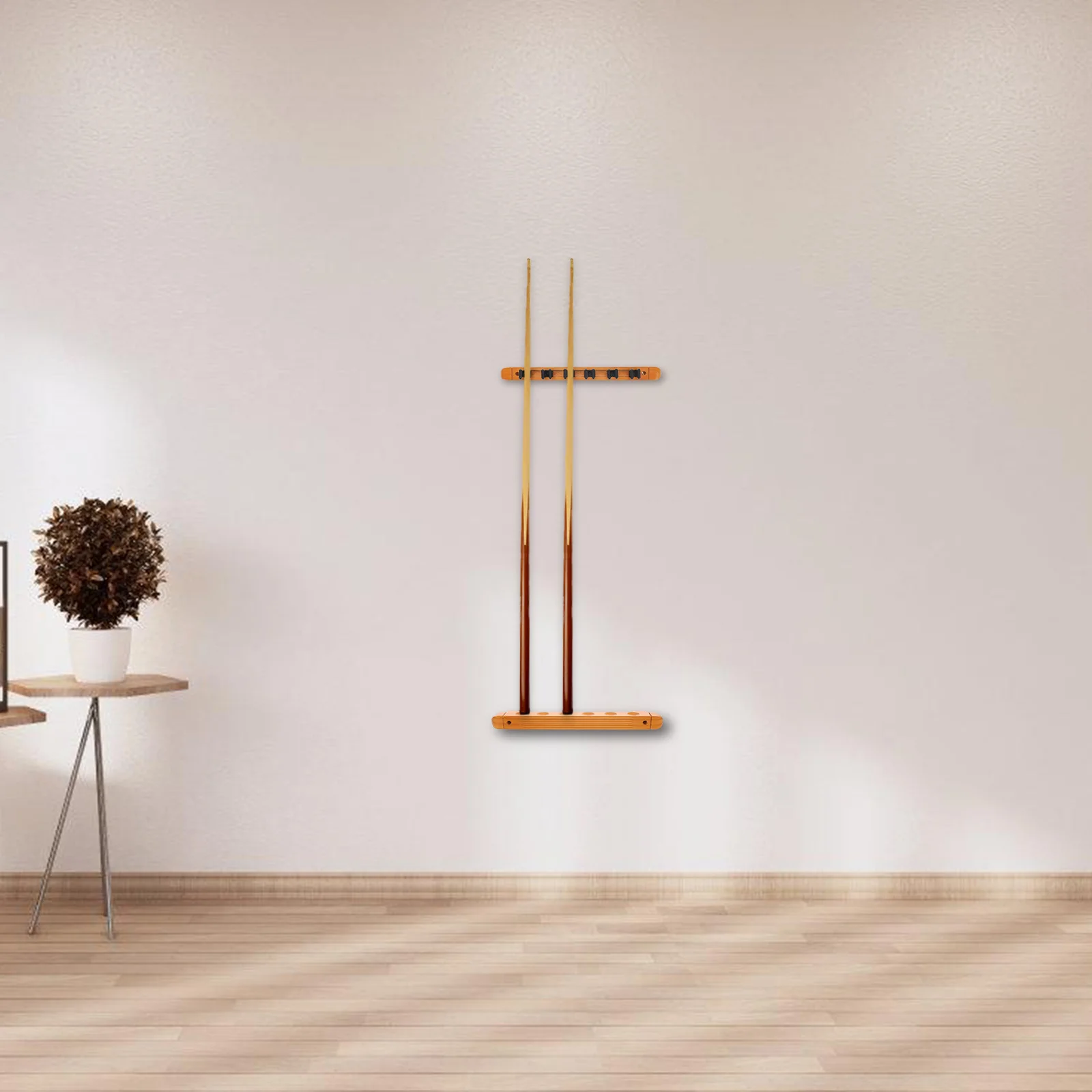 

2Pcs Wall Mounted Solid Wood Pool Stick Rack Six Hole Holder for Billiards Game Room Pool Accessories Storage Organizer