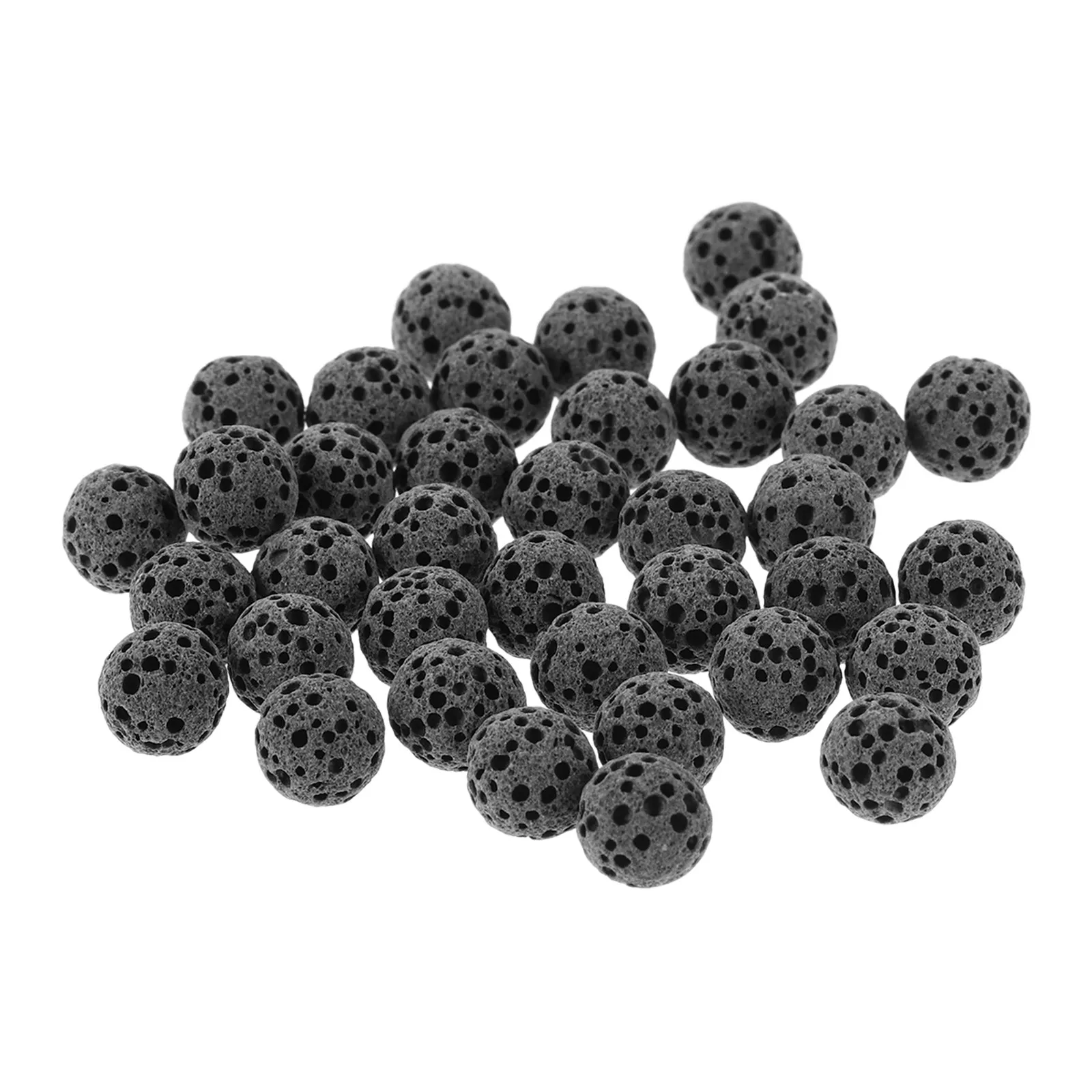 1Pack Natural Round Volcanic Lava Beads Black Stones Vase Decorative Fillers Aroma Diffuser Rock Essential Oil Ornament view 6