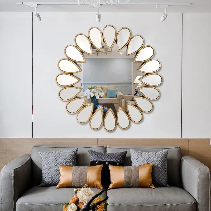 Water drop entrance sun decorative mirror glass surface splicing bathroom decorative mirror