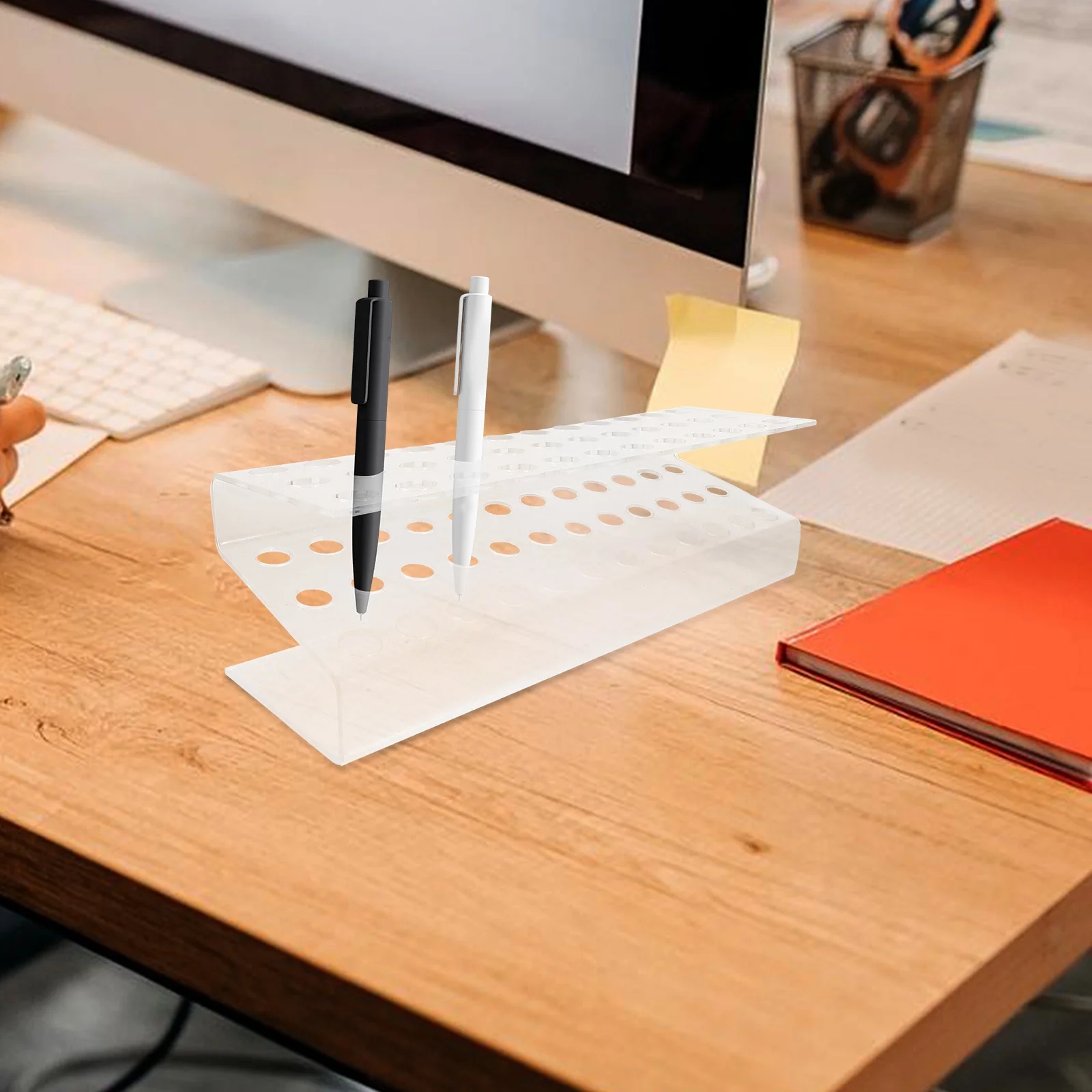 

Ipetboom Acrylic Pen Holder Marker Storage Phone Stand Pencil Organizer Desk Utensil Display for Office School Supplies