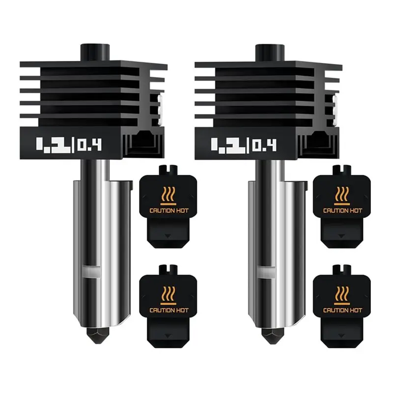 A74E-High Temp Hardened Steel Nozzle 0.4Mm Upgraded Hotend Kit For Bambu Lab H2D/H2S H2C/P2S Including Silicone Socks
