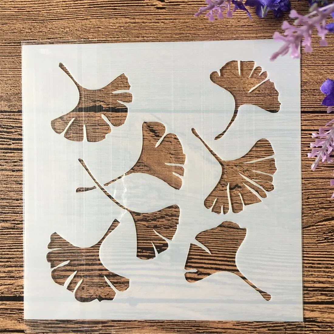 8Pcs/Set 13cm Tree Leaf Ginkgo Bud DIY Layering Stencils Painting Scrapbook Coloring Embossing Album Decorative Template