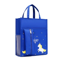 Fashion primary school student book bag A4 canvas waterproof tutoring bag double side bag cartoon large capacity tote bag