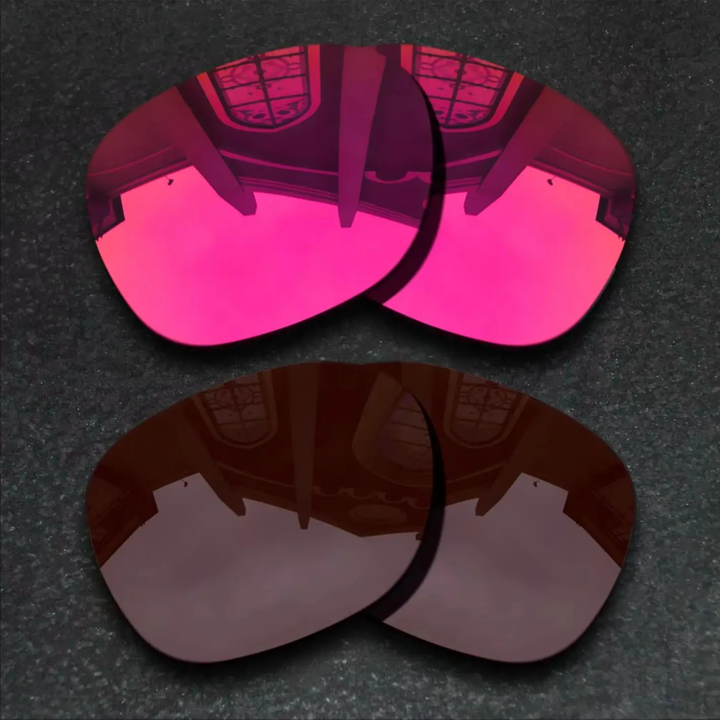 

Violet Red&Bronze Brown Sunglasses Polarized Replacement Lenses for Oakley Garage Rock