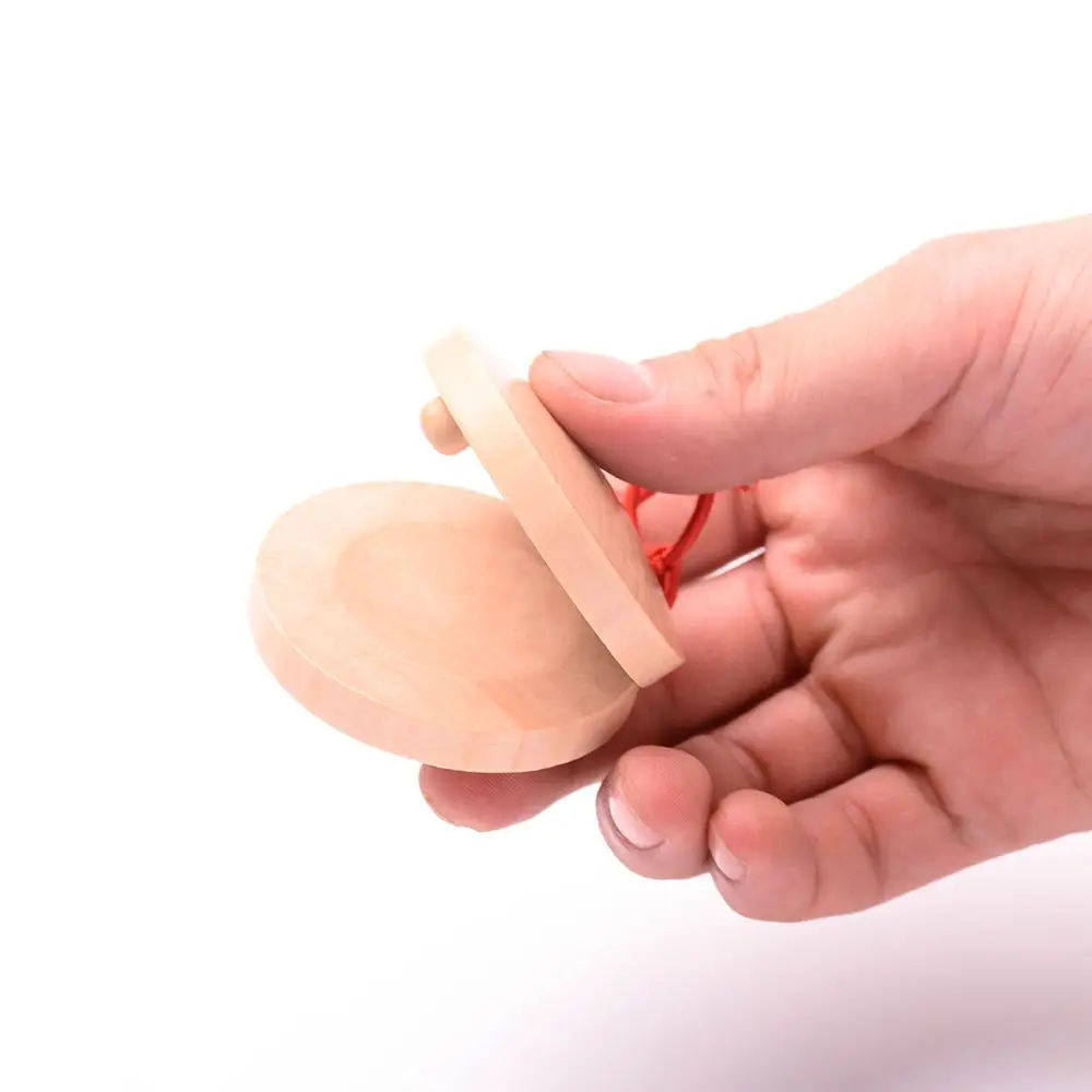 การศึกษา Unisex ไม้ความสามารถในการฟัง Percussion เครื่องดนตรี Castanets ของเล่น