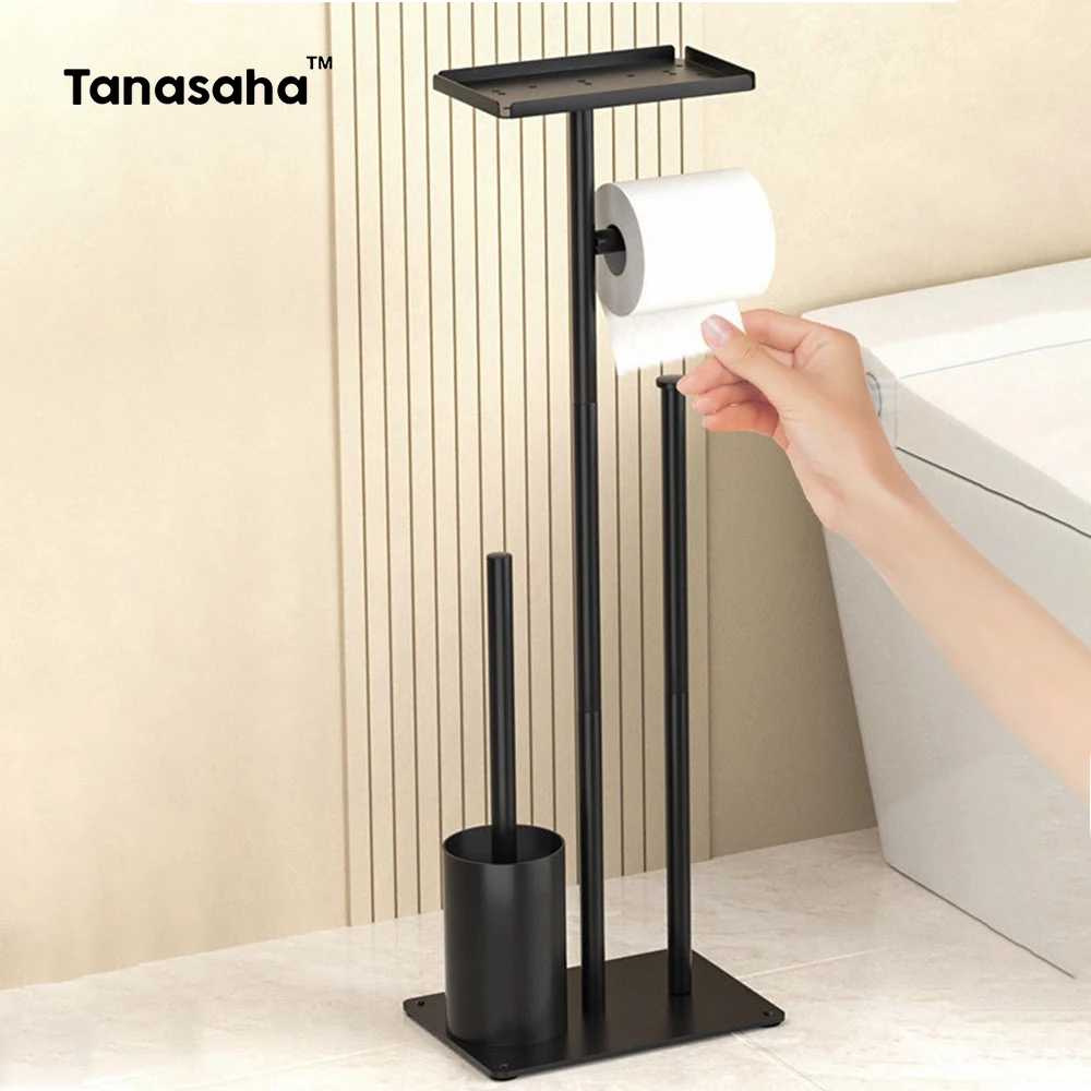 

Напольный держатель для туалетной бумаги 201 Подставка для рулонной бумаги из нержавеющей стали с верхней полкой для хранения туалетной щетки Полки для ванной комнаты