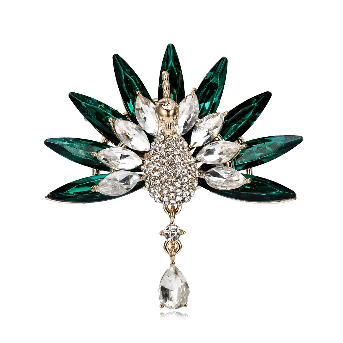 

Luxurious Rhinestone, Elegant Peacock Spreading Its Tail Brooch, Women's Crystal Pendant, Scarf Clip, Suit Shirt Accessory