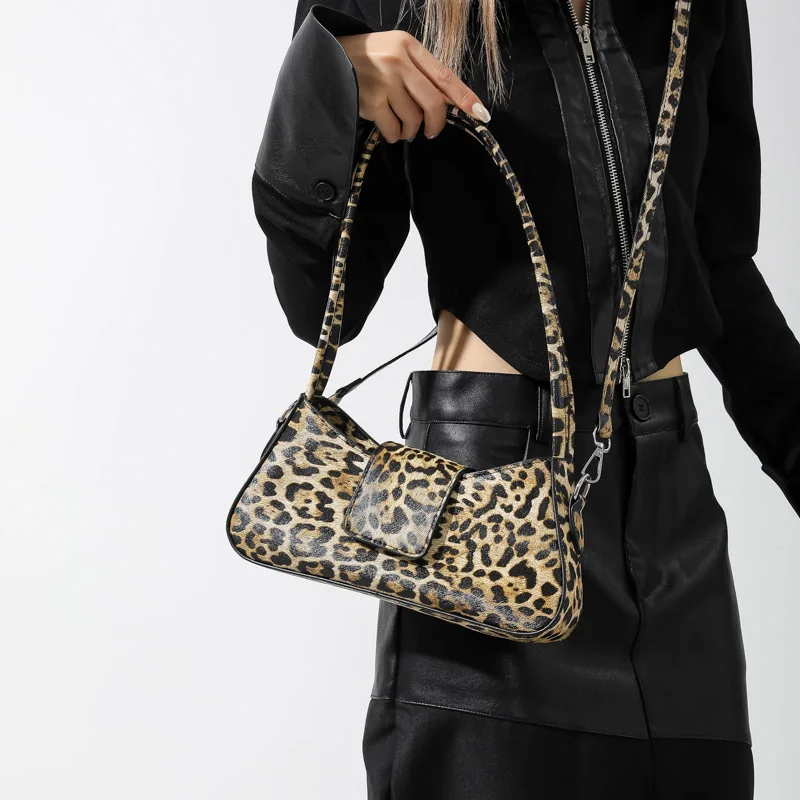 Borsa sotto le ascelle con stampa leopardata di alta qualità Borsa da donna di nuova moda Borsa a tracolla versatile Borsa a tracolla Piccola borsa quadrata