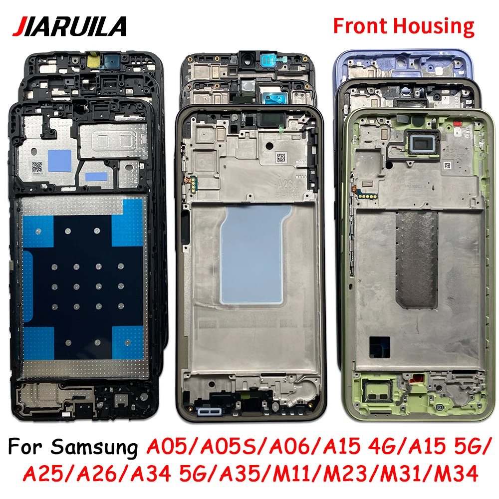 NEW Front Housing LCD Frame Bezel Plate Replacement Repair Parts For Samsung A05 A05S A06 A15 4G A26 A34 5G A35  M11 M23 M31 M34