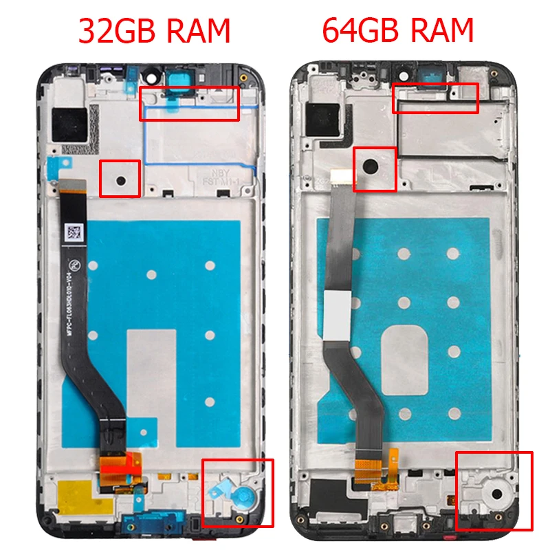 For Huawei Y7 2019 LCD Touch Screen Y7 Pro 2019 / Y7 Prime 2019 Display Digitizer Assembly with Frame Replacement