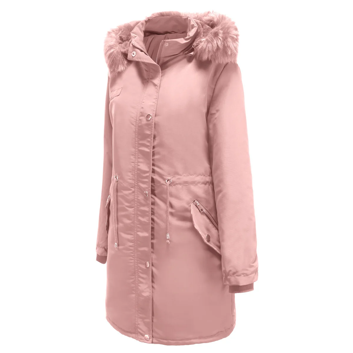 Vestiti imbottiti in cotone da donna giacca imbottita in cotone con cappuccio medio lungo grande inverno caldo Cappotto in peluche vestiti di cotone donna c74