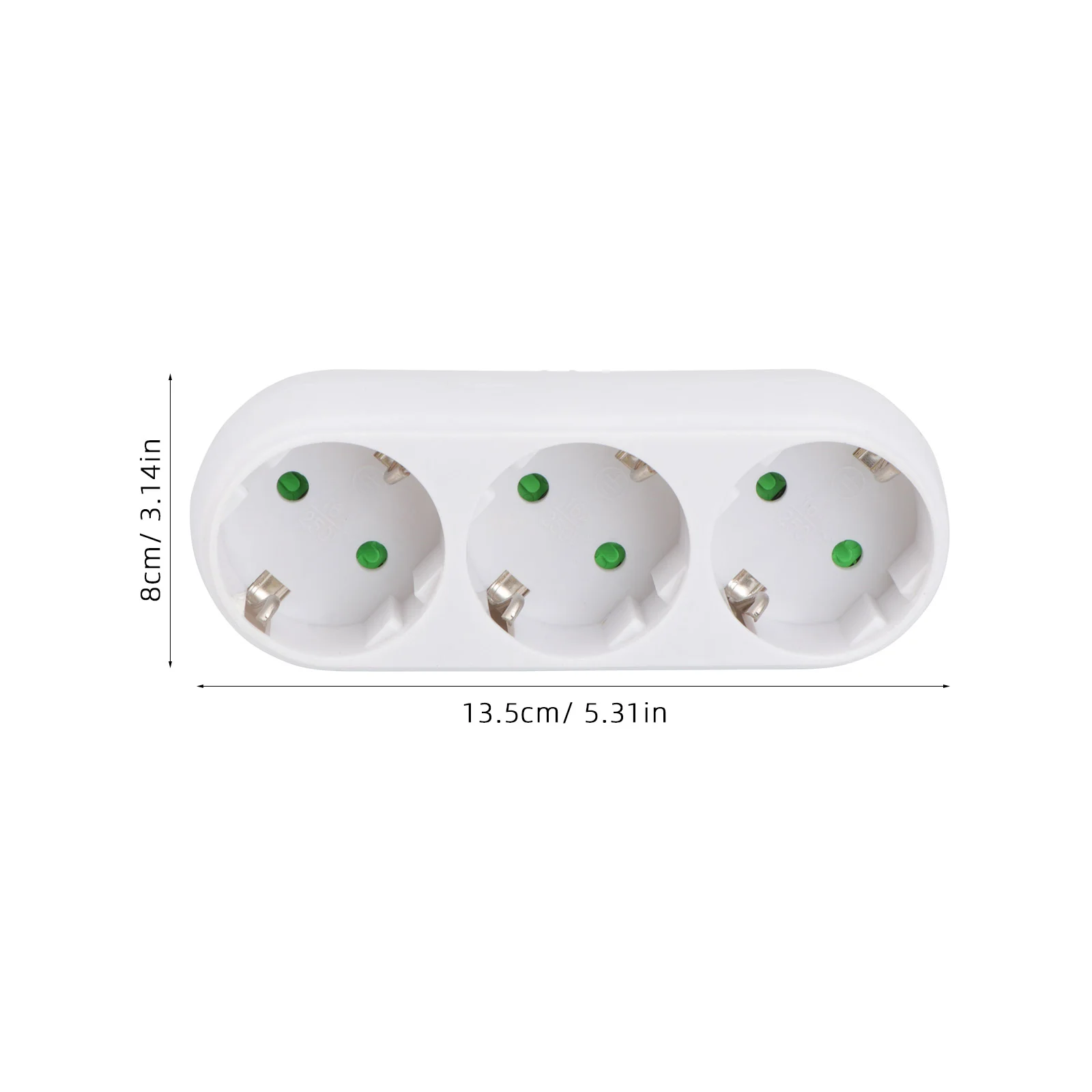 Triple Socket Power Socket Adapter Anti-flame Heat-resistant Socket Panel with EU Plug White Wall Plate