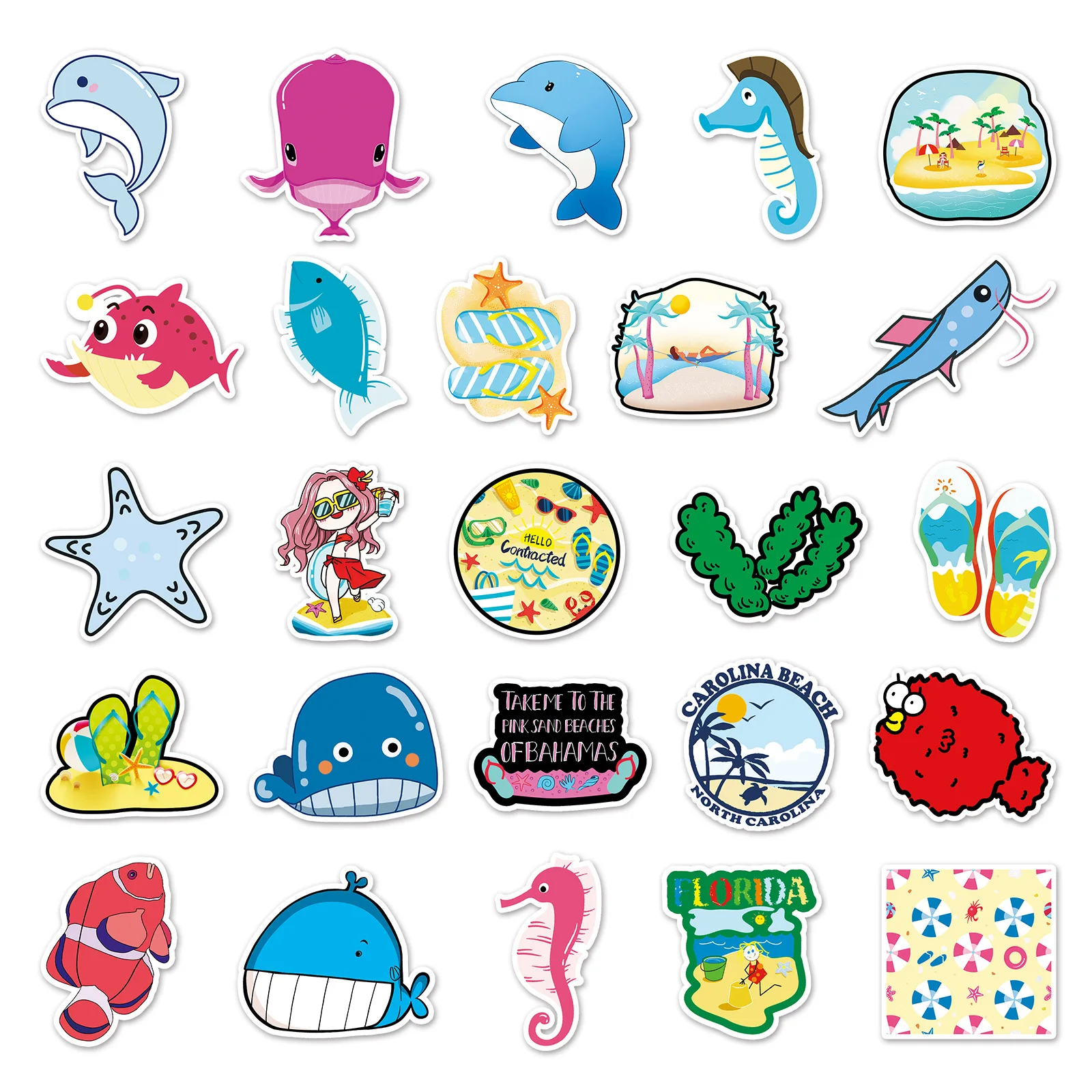 50Pcs Cartoon Ocean Series Graffiti Stickers Suitable for Laptop Helmets Desktop Decoration DIY Stickers Toys Wholesale