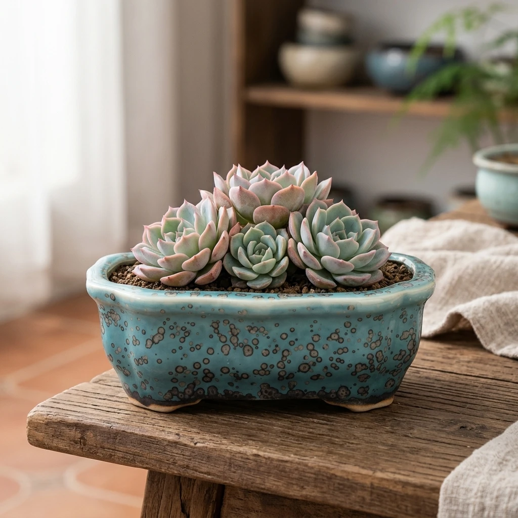 Ceramic Rectangular Planter Pot With Sand Glaze For Hydroponics And Soil Planting