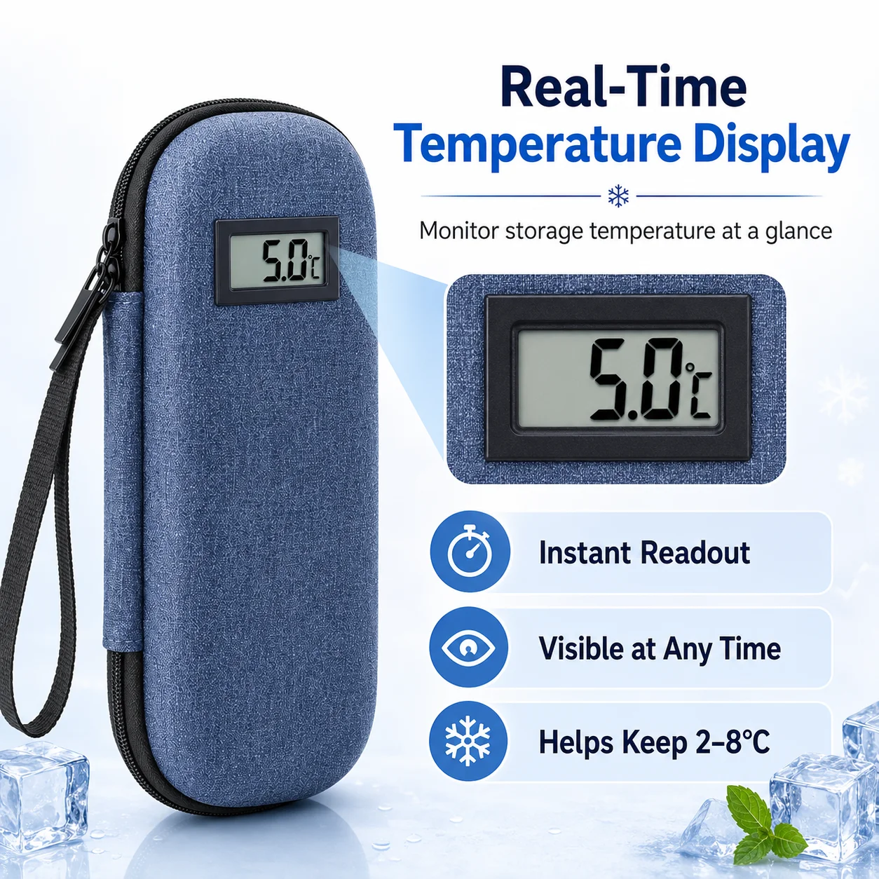 Portable Waterproof Diabetic Insulin Cooling Bag Carry On Medication Protector Mini Refrigerated Drug Freezer Cooler Case with I view 4