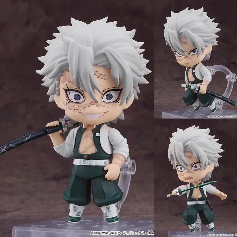 Anime Demon Slayer Shinazugawa Sanemi Q Versione mobilità articolare Action Figure Modello in PVC Giocattoli Decorazione da scrivania Regali da collezione in scatola