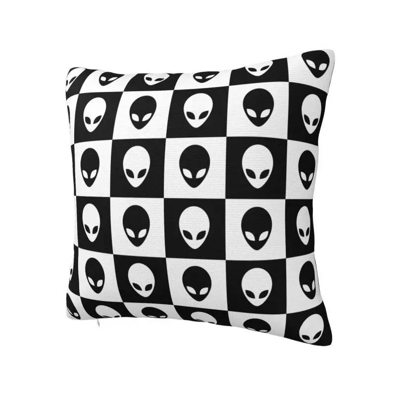 Custom Black And White Aliens Cushion Cover 40*40 cm Polyester Throw Pillow Case for Living Room Sofa Chair Pillowcase