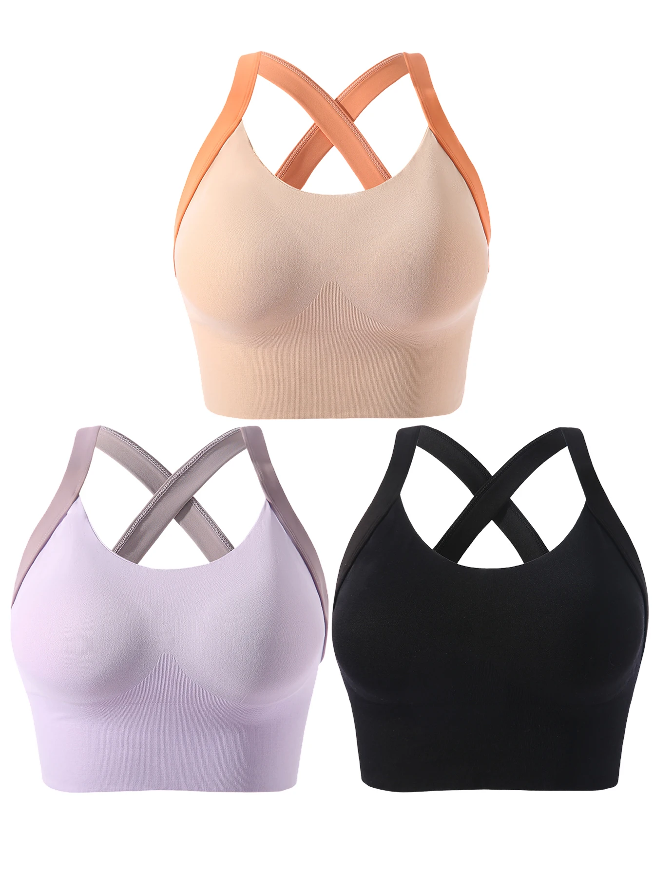 

3Pcs/Set Women Bra Sports Shockproof Women Bras Top Running Yoga Bras Summer