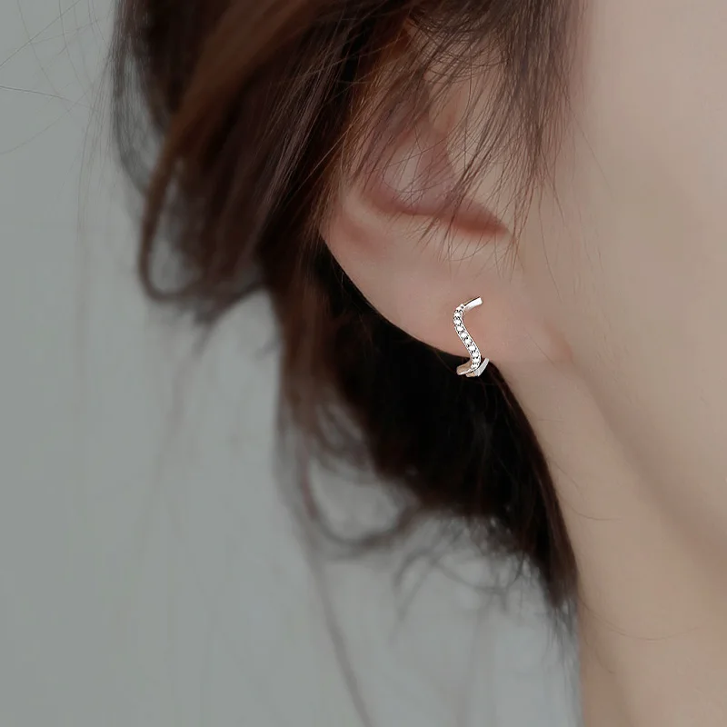 REETI 925 Sterling Silver Geometric Earrings For Women Fashion Personality Couple Small Contracted Earrings