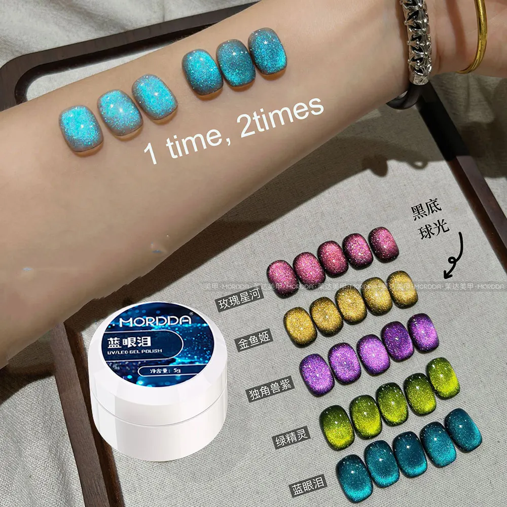 

5 мл Holo Blue Cat Eye Магнитный гель-лак для ногтей Сверкающий блеск Cat Eye Soak off УФ-лак для ногтей 5D Crystal Blue Гель-лак для ногтей
