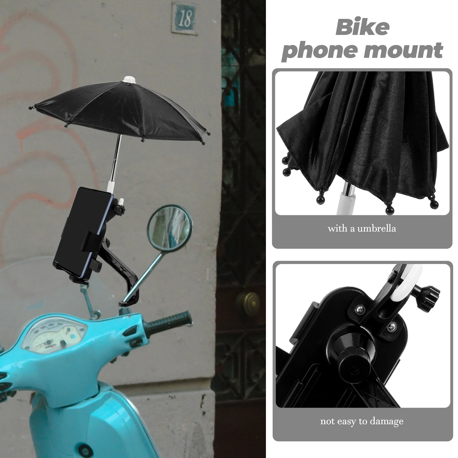 

1Set Electric Bike Phone Holder Rainproof Handlebar Mount Cycling Navigation Bracket Motorbike Phone Rack Outdoor Riding Support