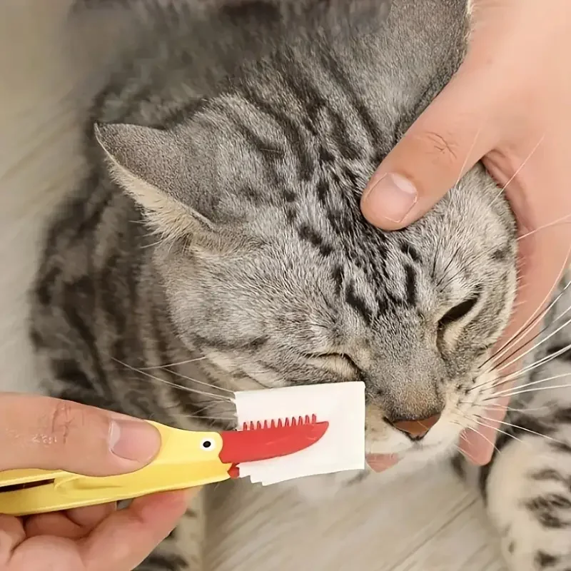 Dog Cat Cleaning Supplies Soft Pet Eye Rub Handheld Cats Tear Stains Brush Eye Care Pets Cleaning Grooming Tools Cat Accessories