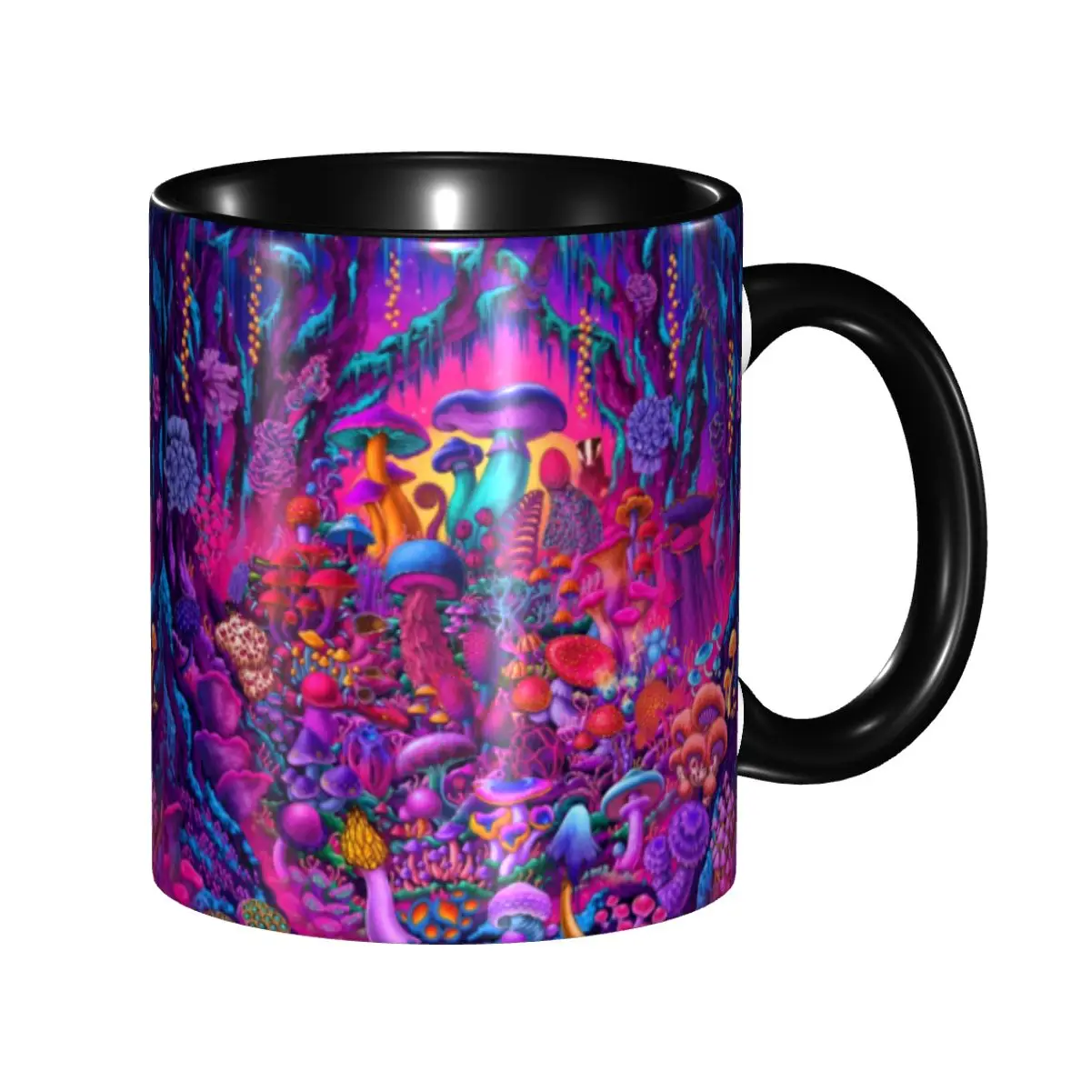 Custom Psychedelic Trippy Magic Rainbow Mushroom Mysterious Boho Mugs DIY Ceramic Tea Milk Coffee Cup