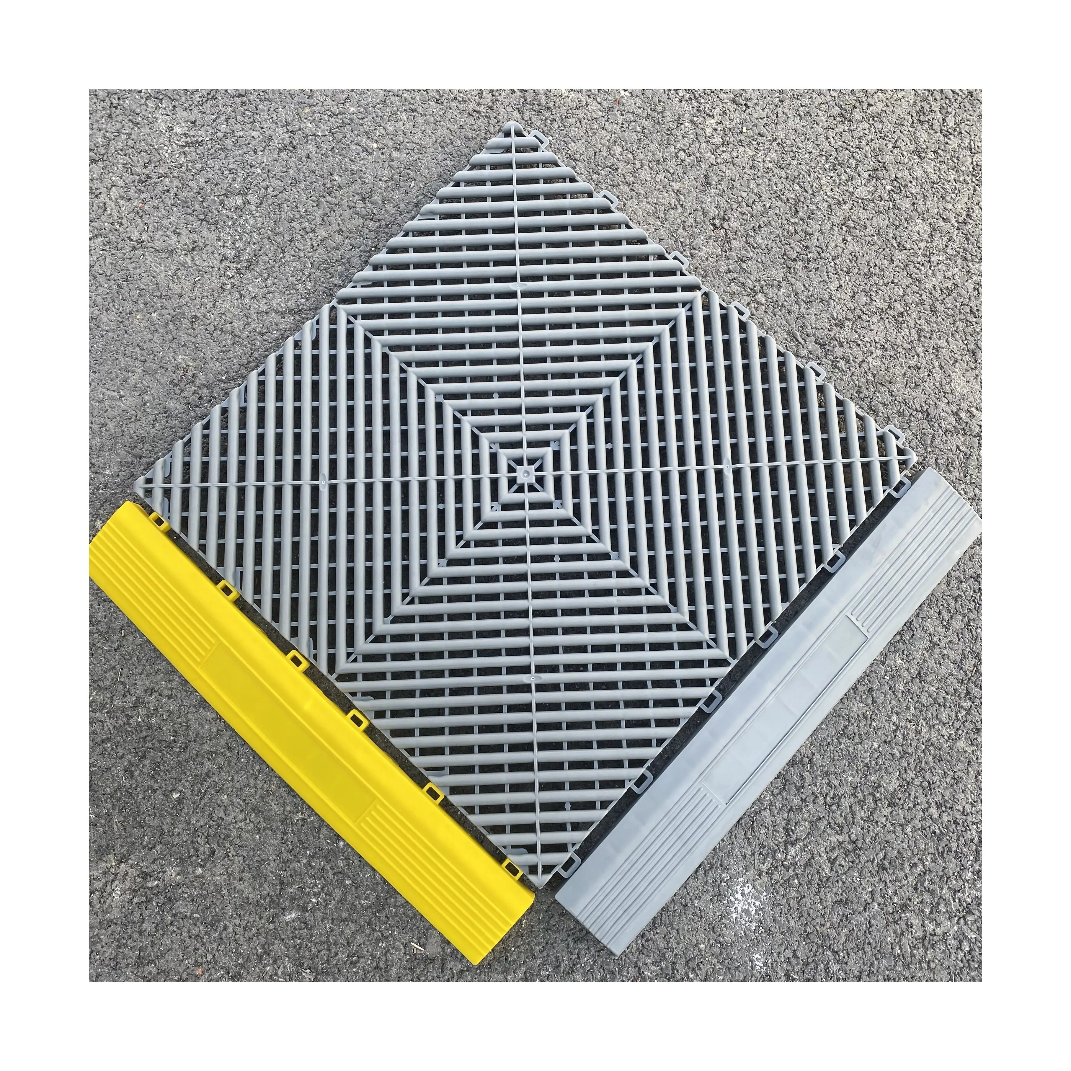 400*400*18mm anti slip pp interlocking garage floor tiles/removable plastic interlocking floor mats for car wash