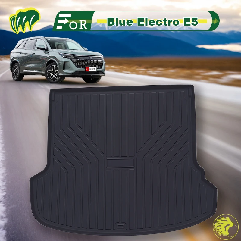 

For Blue Electro E5 PLUS 2023-2024 TPE Custom Fit Car Trunk Mat All Season Black Cargo Mat 3D Shaped Laser Measured Trunk Liners