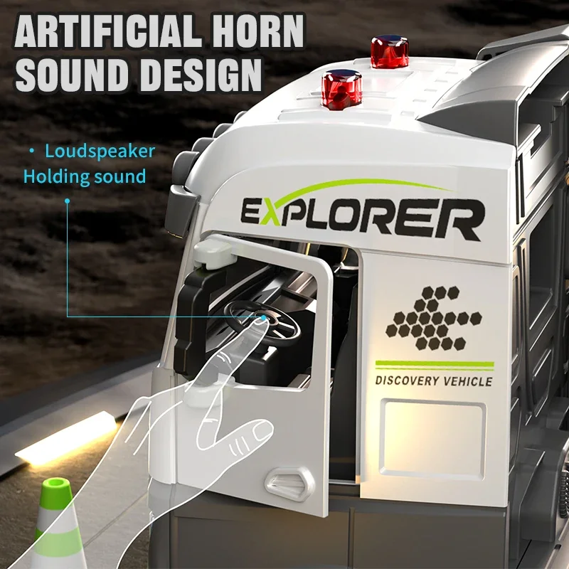 Ciężarówka ze stopu metalu z podnośnikiem, tor wyścigowy z funkcją wyrzutu, model pojazdu inżynieryjnego z napędem inercyjnym, zabawka, prezent na Boże Narodzenie