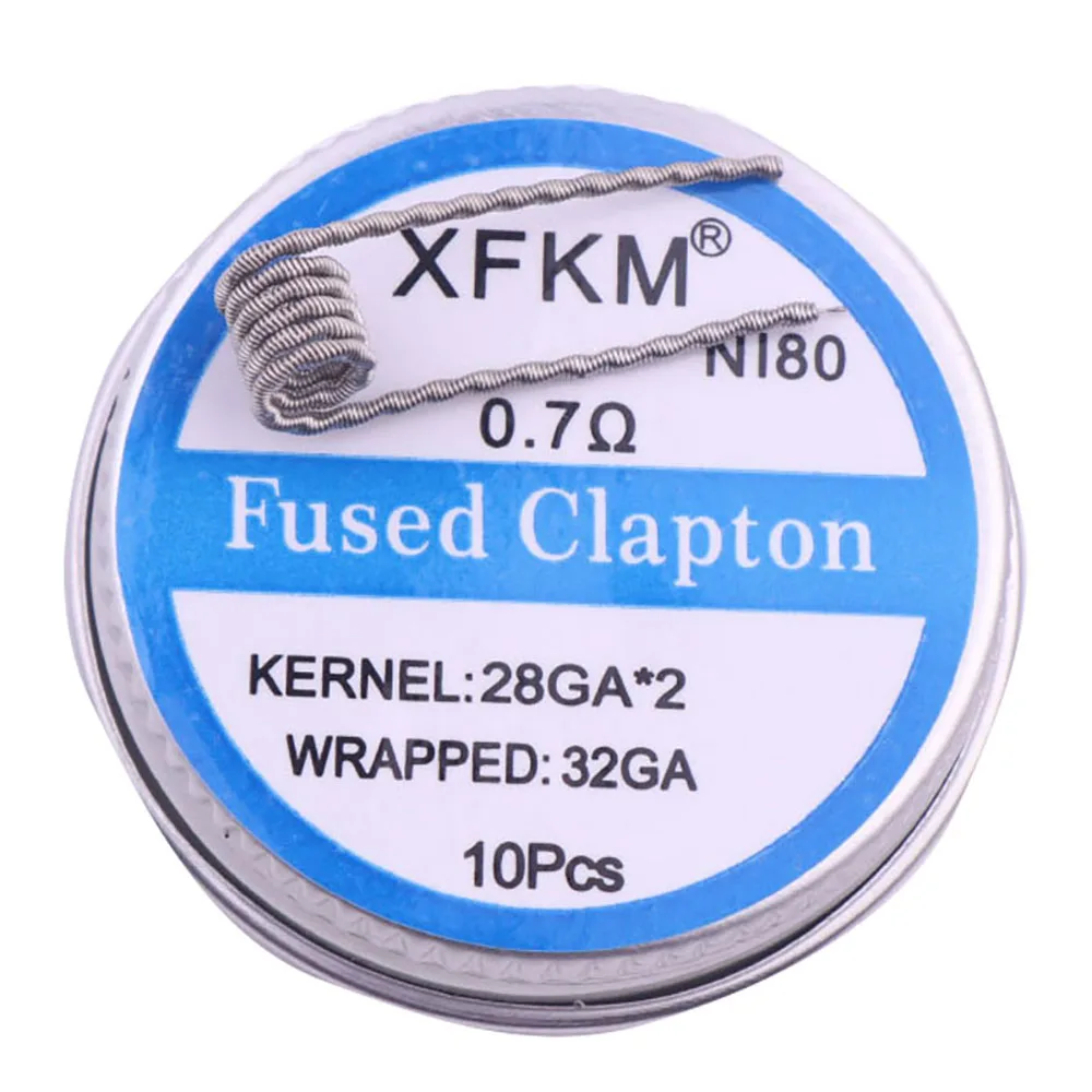 XFKM NI80 Alien Clapton Coil Flat Twisted Fused Clapton Quad Tiger Heating Wire Resistance coil