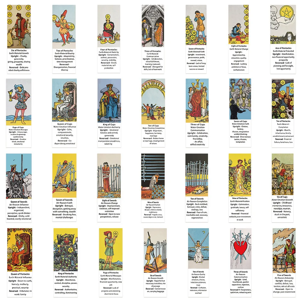 56pcs Retro Tarot Card Series Graffiti Stickers Suitable for Laptop Helmets Desktop Decorations DIY Stickers Toys Wholesale