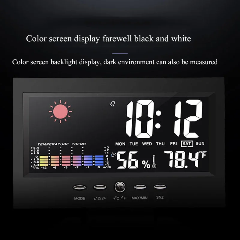 Xiaomi Youpin Led Digital Alarm Clock 5-in-1 Calendar Weather Display Thermometer Humidity Monitor With Snooze Functions Home Mi