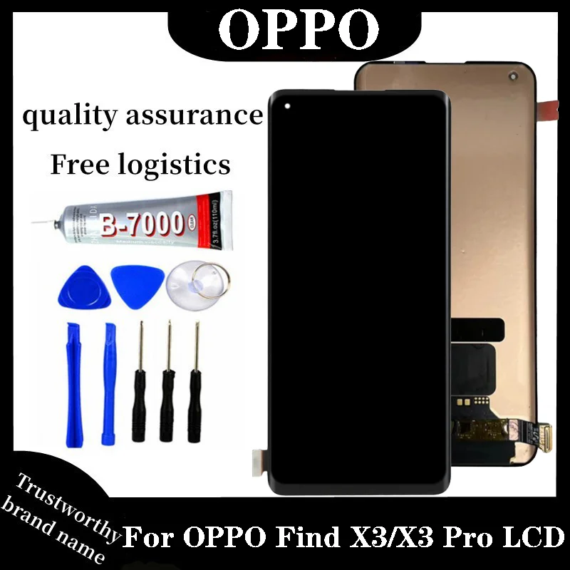 AMOLED 6.7 inches For Oppo Find X3 PEDM00 LCD Display With Frame X3 Pro PEEM00 CPH2173 LCD Touch Screen Panel Digitizer Assembly