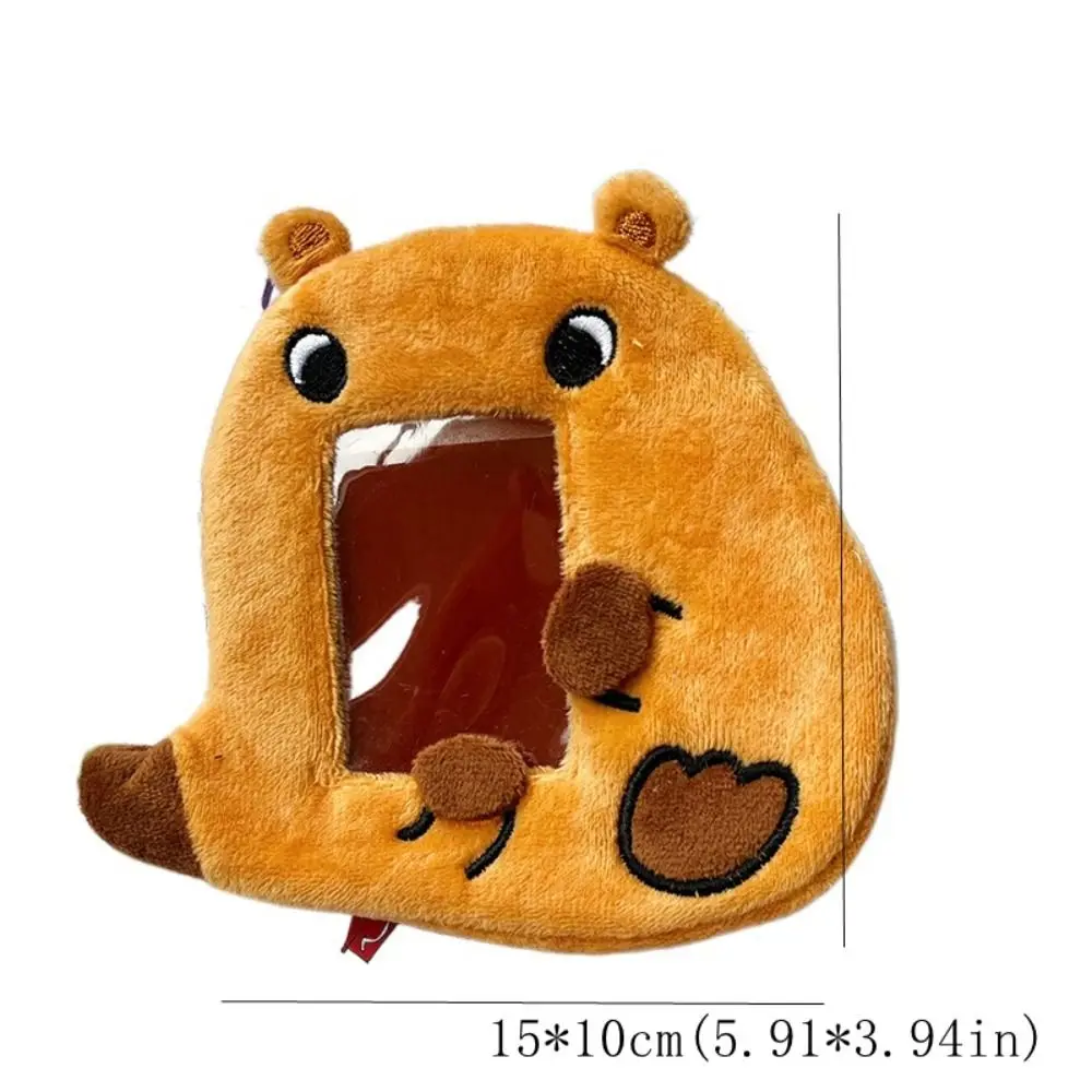 Kawaii Capybara Plush Photocard Holder Korean Style Soft Bus Card Holder INS Animal Idol Card Sleeve Students