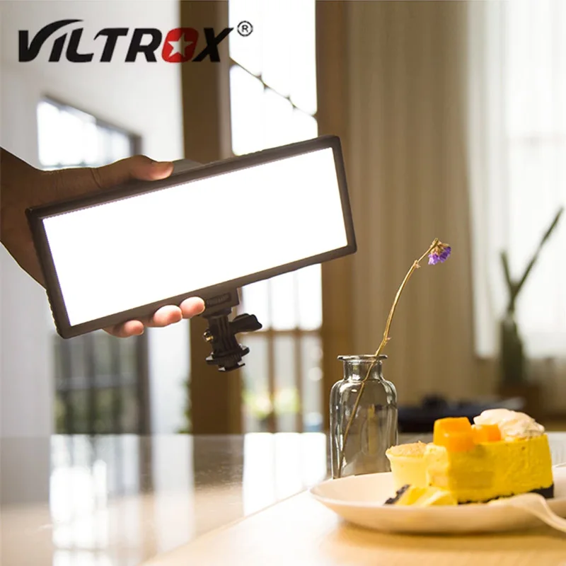 

Светодиодная видеолампа Viltrox 18 Вт, ЖК-дисплей, двухцветная и тонкая зеркальная зеркальная камера с регулируемой яркостью + адаптер переменного тока для видеокамеры Canon Nikon DV