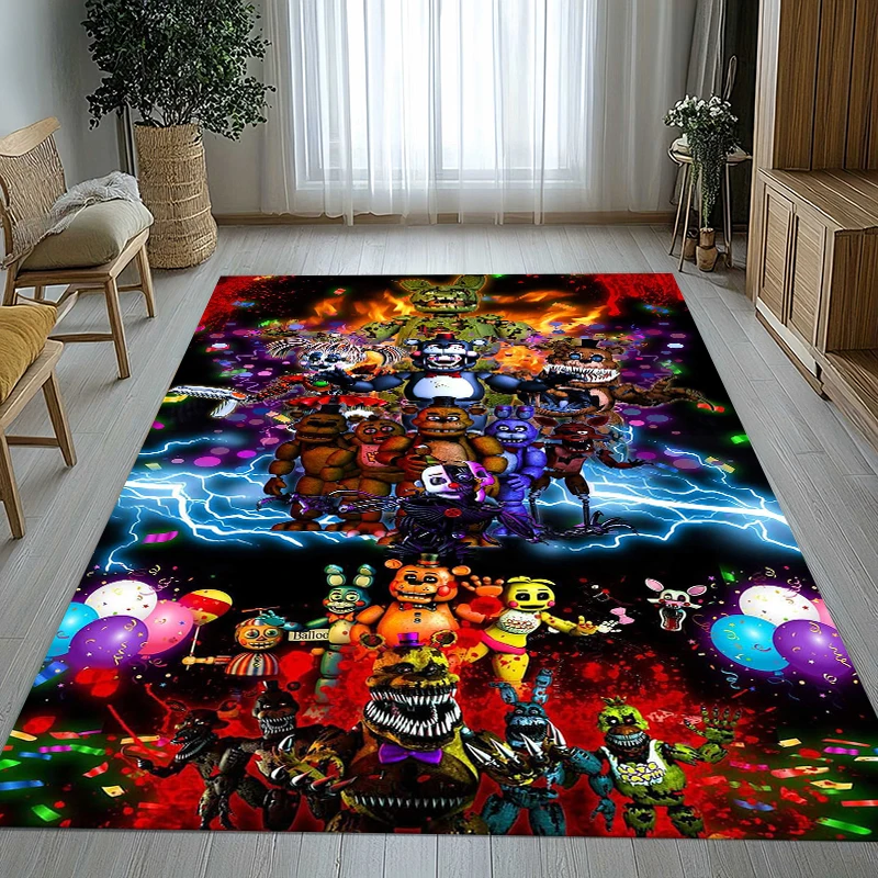 Horror Freddy F-FNAF Games Living Room Non-Slip Area Rug Soft Carpet for Bedroom Kids Playroom Sofa,Home Decor Doormat Gift