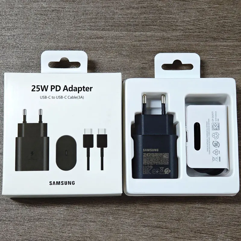 Samsung Z Flip Fold 7 6 5 4 3 2 25W cargador adaptador de carga súper rápida para Galaxy S25 S24 S23 S22 S21 S20 Ultra A16 A26 A36 A56