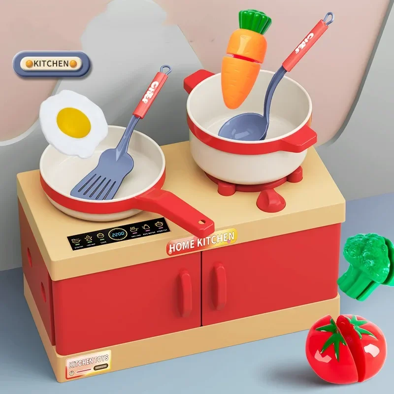 56Pcs/set Children's Kitchen Toy Set for Boys and Girls Cooking At Home Simulation Kitchenware Stove Birthday Gift Kids Kitchen
