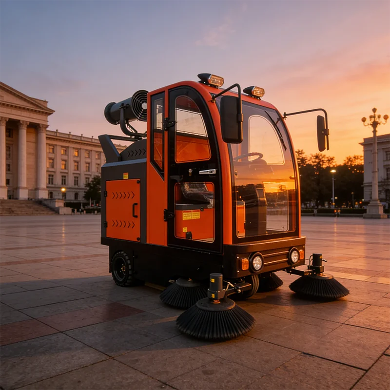 Battery Powered Road Sweeper with Zero Emission and Quiet Operation for Urban Street Cleaning