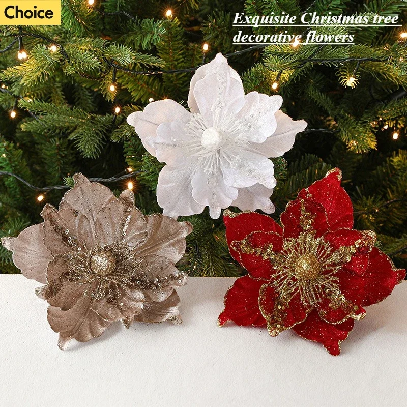 Neue Weihnachtsdekoration Blume Großes Blatt Simulationsblume Weihnachtsbaum Dekoration Szene Layout Festival Party DIY Dekorationen