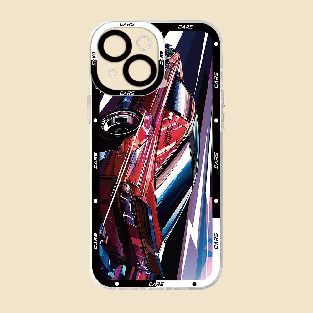 JDM Drift Tokyo Sports Car Phone Case for Apple iPhone 15 Pro Max 13 14 Plus 12 Mini 11 Pro XR 8 SE 7 XS MAX Matte Cover