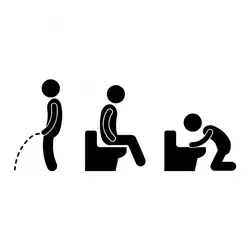 1PCS Creative Funny Bathroom Icon Toilet Door Wall Art Decal Sticker Mural Art Removable Door Ornament Home Decoration
