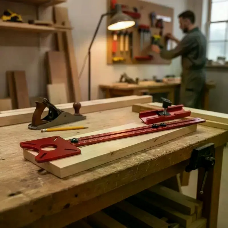 3 In 1 Router Milling Groove Bracket, Radius Router Circle Cutting Jig,Aluminum Cabinet Hardware Jig For Woodworking
