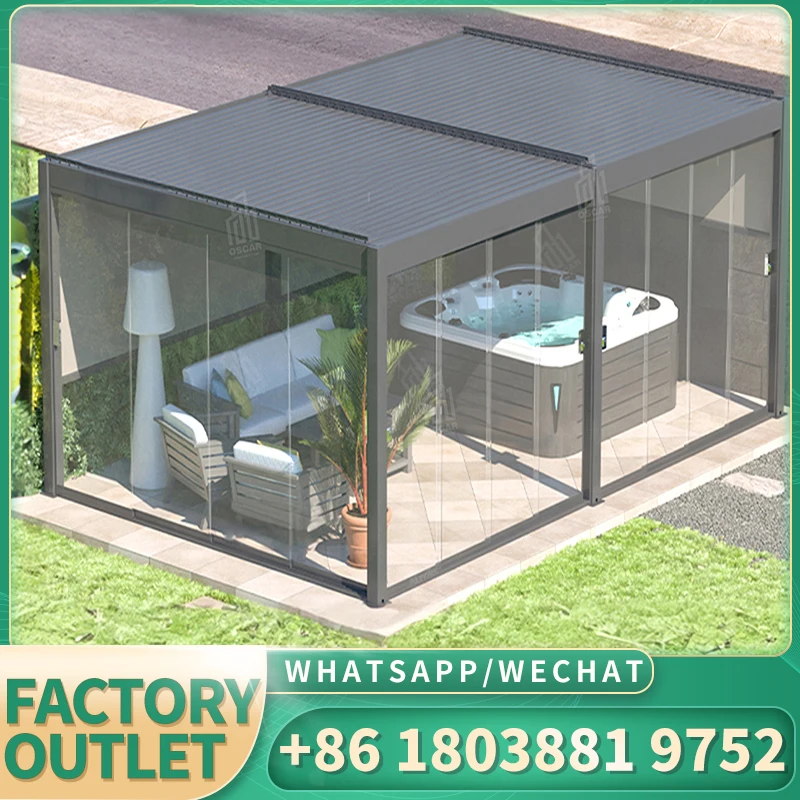 SUNC Grey Bioclimate Pergolas 3x4 Outdoor Electric Louvered Aluminium Pergola