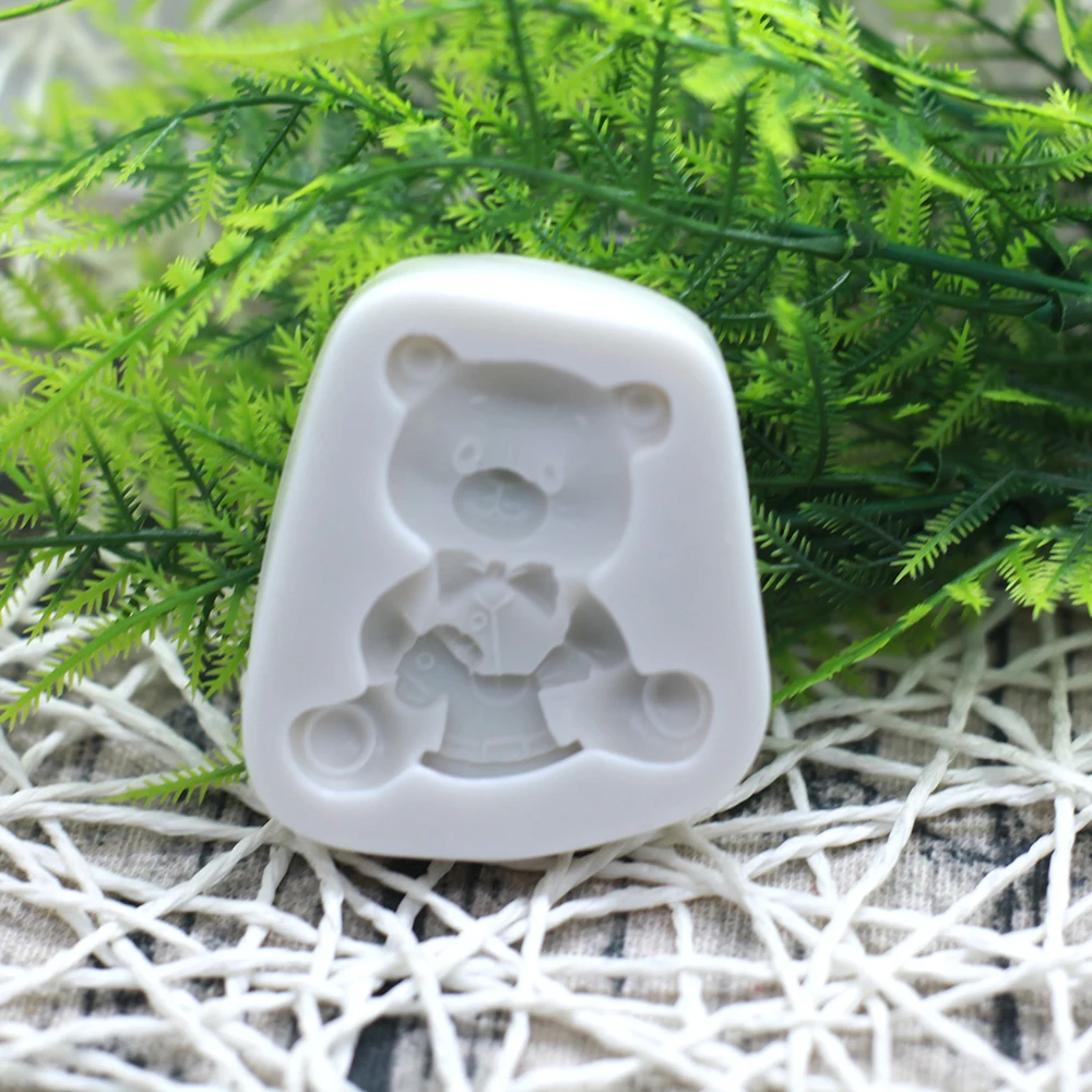 3D Bear Series Silicone Mold Candy Clay Resin Mould Fondant Molds Baby Birthday Cake Decorating Tools Chocolate Gumpaste Moulds